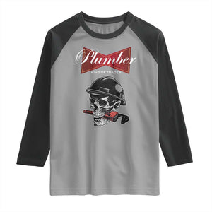 Plumber Plumbing Skull Raglan Shirt King Of Trades TS14 Sport Gray Black Print Your Wear