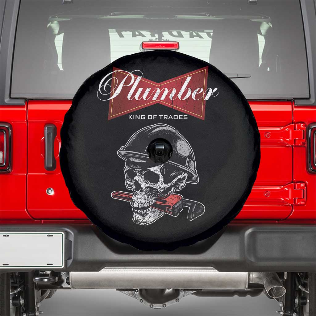 Plumber Plumbing Skull Spare Tire Cover King Of Trades TS14 Black Print Your Wear