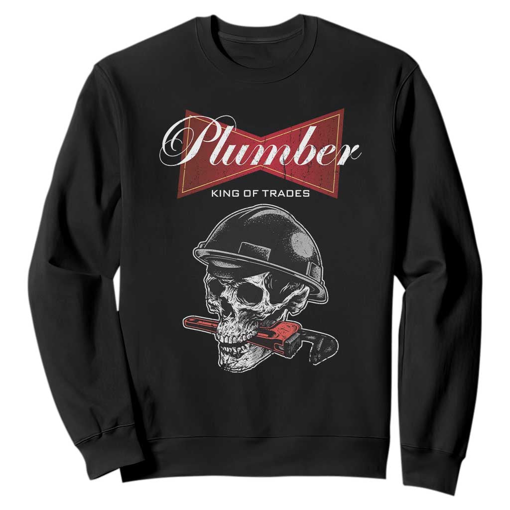 Plumber Plumbing Skull Sweatshirt King Of Trades TS14 Black Print Your Wear