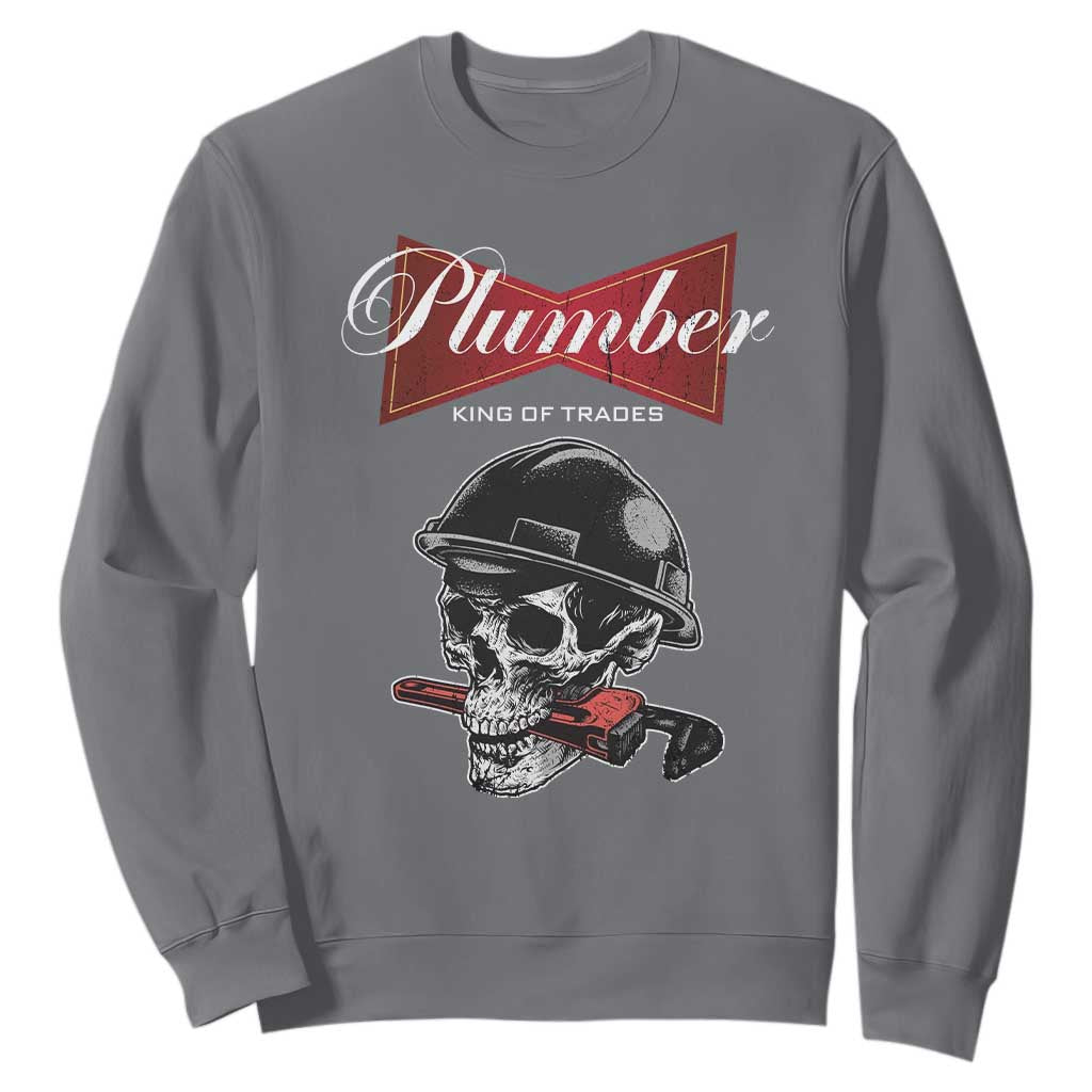 Plumber Plumbing Skull Sweatshirt King Of Trades TS14 Charcoal Print Your Wear