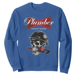 Plumber Plumbing Skull Sweatshirt King Of Trades TS14 Royal Blue Print Your Wear