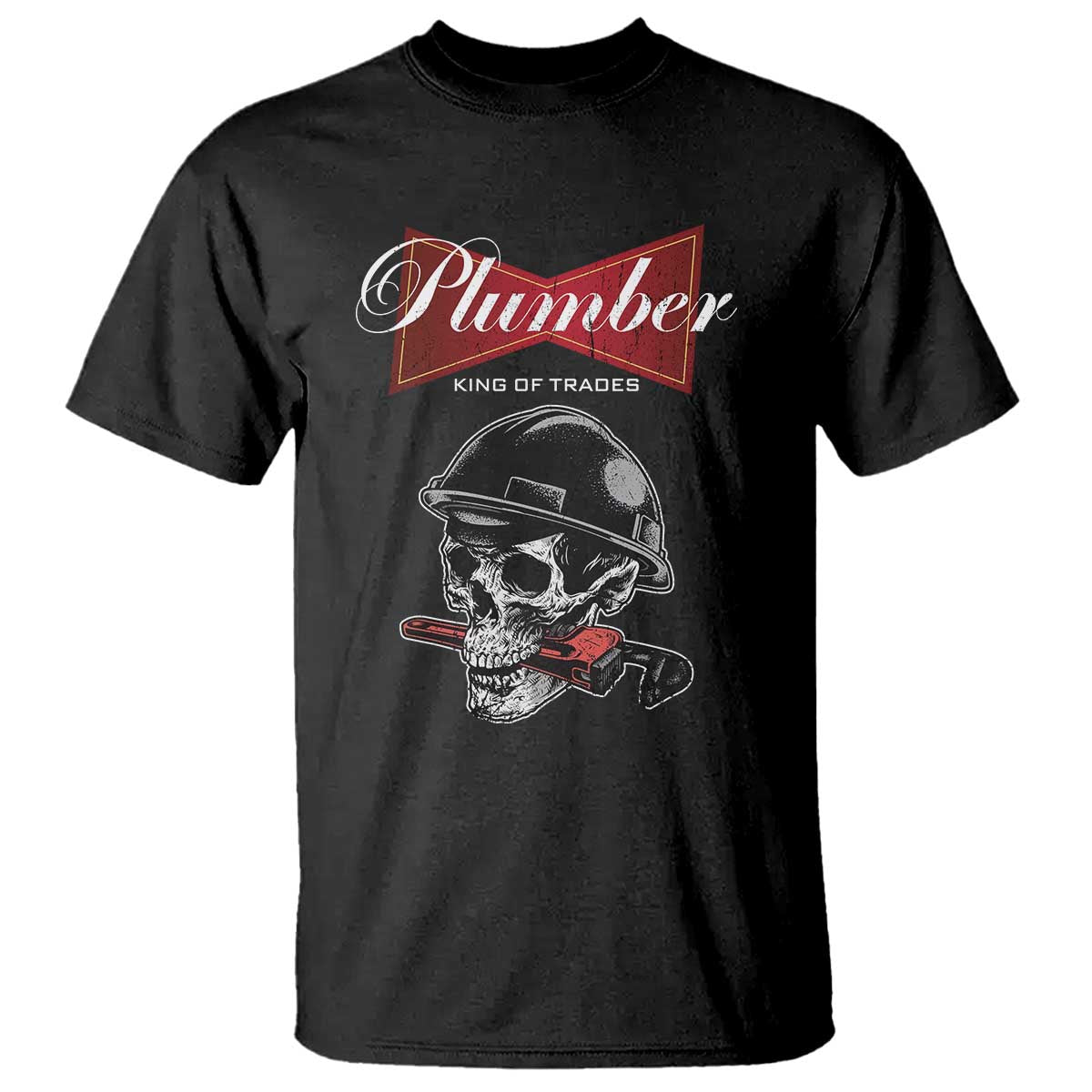 Plumber Plumbing Skull T Shirt King Of Trades TS14 Black Print Your Wear
