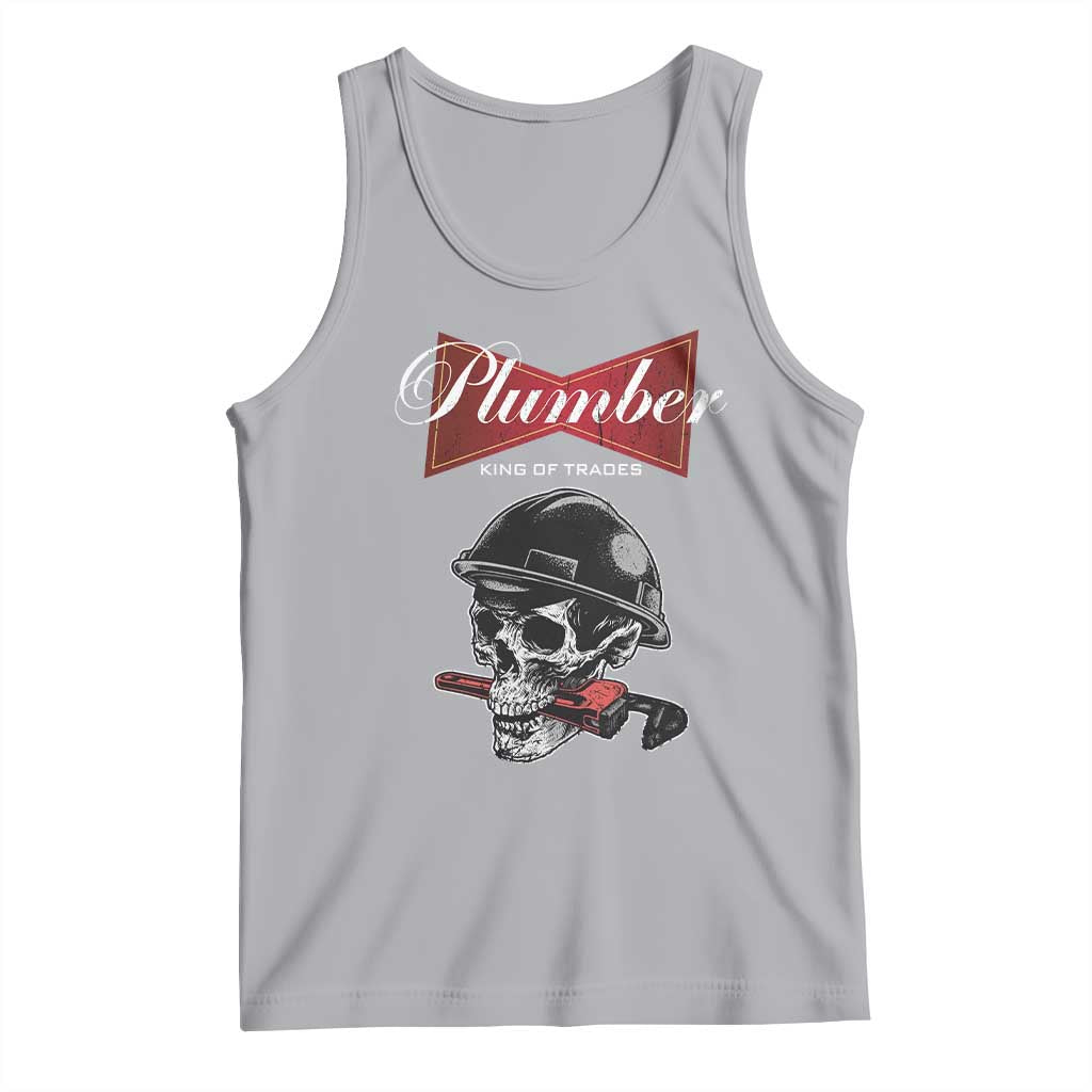 Plumber Plumbing Skull Tank Top King Of Trades TS14 Athletic Heather Print Your Wear