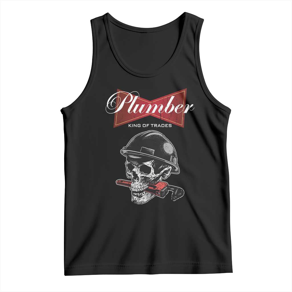 Plumber Plumbing Skull Tank Top King Of Trades TS14 Black Print Your Wear