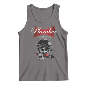 Plumber Plumbing Skull Tank Top King Of Trades TS14 Deep Heather Print Your Wear