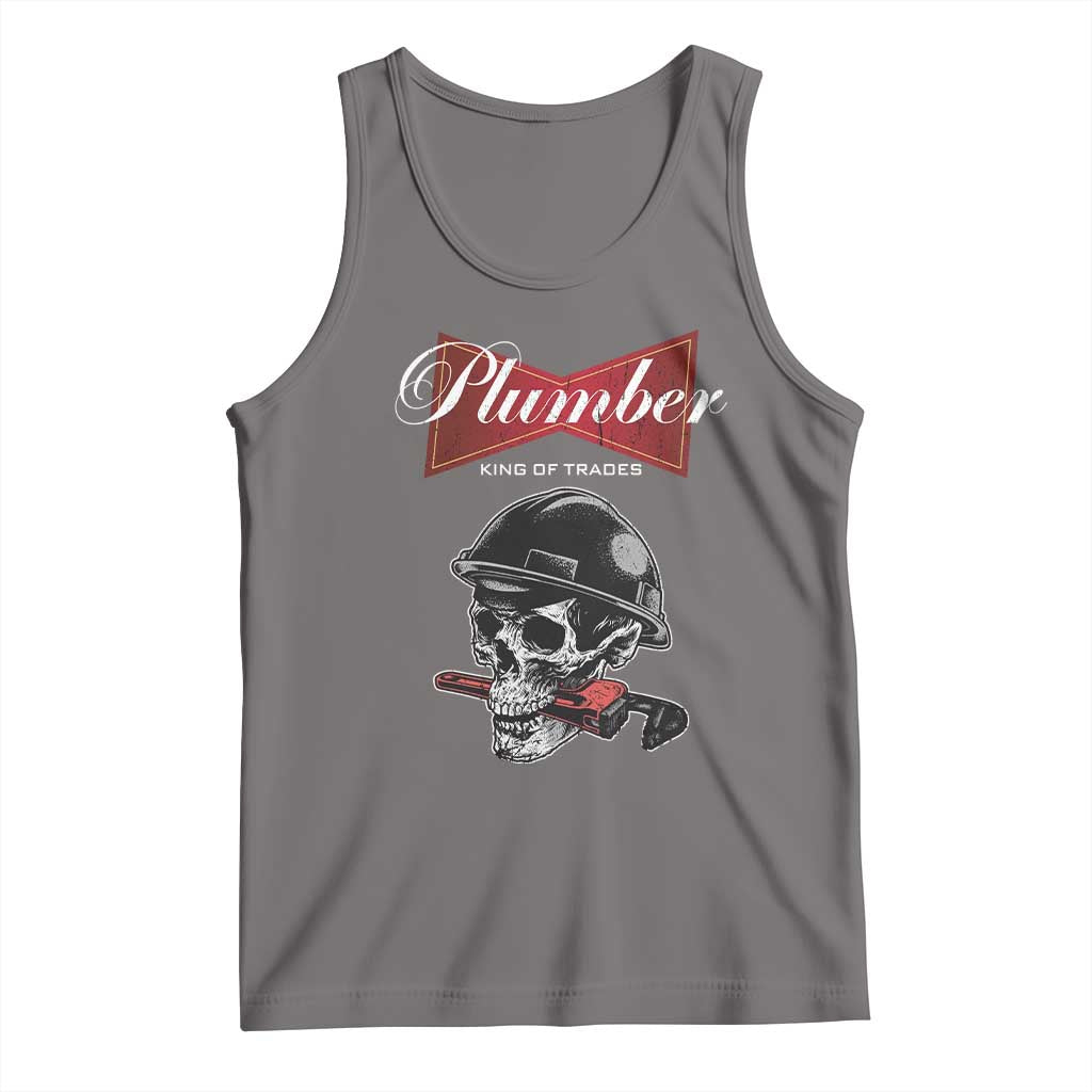 Plumber Plumbing Skull Tank Top King Of Trades TS14 Deep Heather Print Your Wear