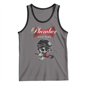Plumber Plumbing Skull Tank Top King Of Trades TS14 Deep Heather Black Print Your Wear
