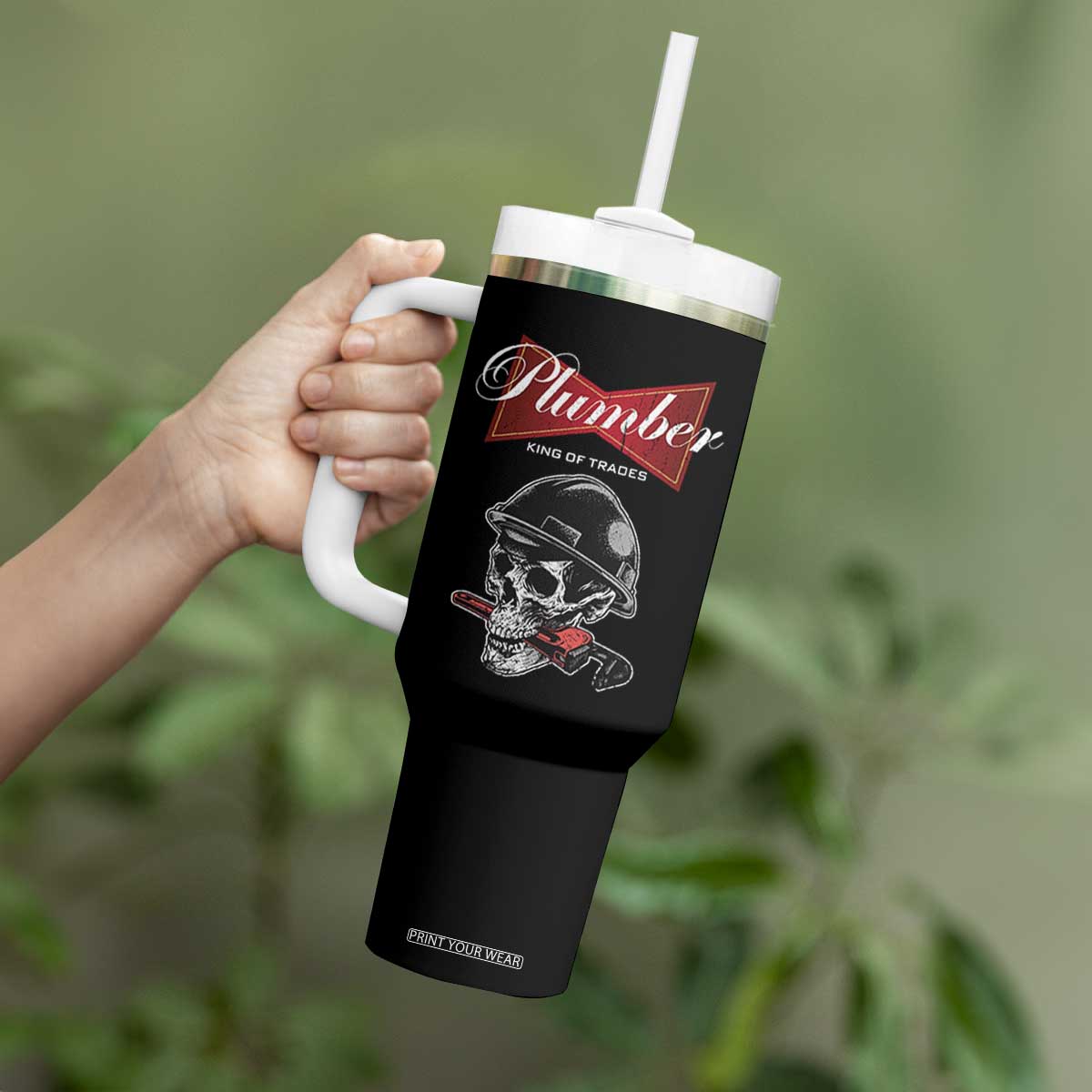 Plumber Plumbing Skull Tumbler With Handle King Of Trades TS14 Print Your Wear