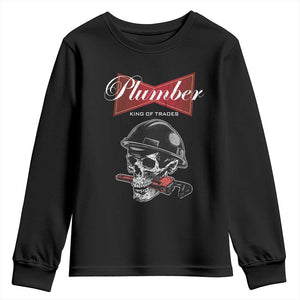 Plumber Plumbing Skull Youth Sweatshirt King Of Trades TS14 Black Print Your Wear