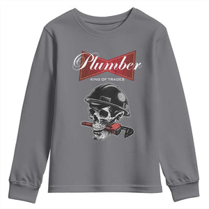 Plumber Plumbing Skull Youth Sweatshirt King Of Trades TS14 Charcoal Print Your Wear