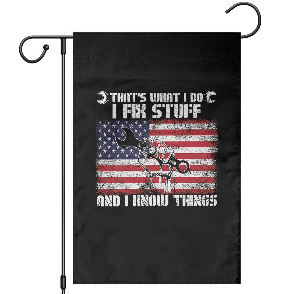 Patriotic Mechanic American Flag Car Repairman Garden Flag TS14 Black Print Your Wear