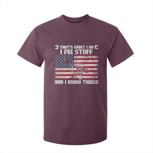 Patriotic Mechanic American Flag Car Repairman T Shirt For Kid TS14 Maroon Print Your Wear