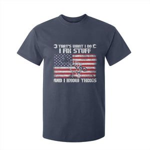 Patriotic Mechanic American Flag Car Repairman T Shirt For Kid TS14 Navy Print Your Wear