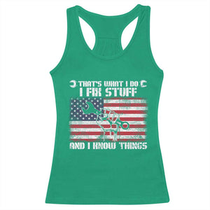Patriotic Mechanic American Flag Car Repairman Racerback Tank Top TS14 Irish Green Print Your Wear