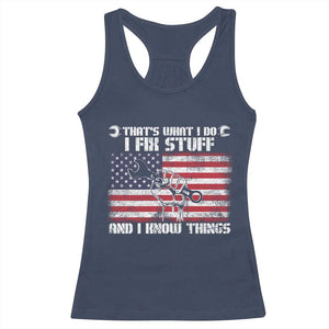 Patriotic Mechanic American Flag Car Repairman Racerback Tank Top TS14 Navy Print Your Wear