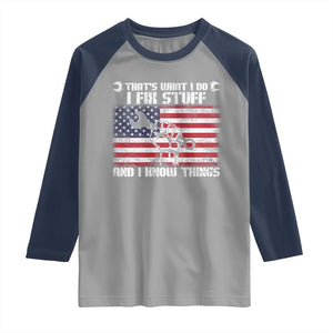 Patriotic Mechanic American Flag Car Repairman Raglan Shirt TS14 Sport Gray Navy Print Your Wear