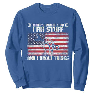 Patriotic Mechanic American Flag Car Repairman Sweatshirt TS14 Royal Blue Print Your Wear