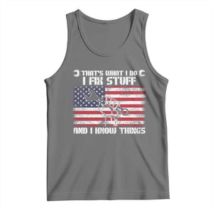 Patriotic Mechanic American Flag Car Repairman Tank Top TS14 Black Heather Print Your Wear