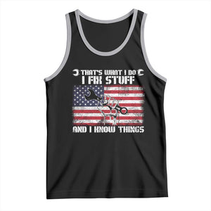 Patriotic Mechanic American Flag Car Repairman Tank Top TS14 Black Athletic Heather Print Your Wear