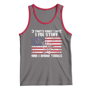 Patriotic Mechanic American Flag Car Repairman Tank Top TS14 Deep Heather Red Print Your Wear
