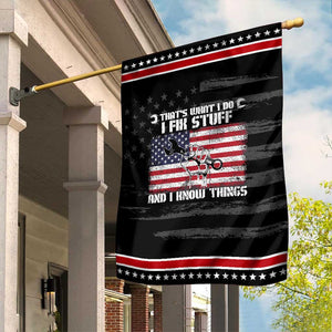 Patriotic Mechanic American Flag Car Repairman Garden Flag TS14 Distressed Black Red Print Your Wear