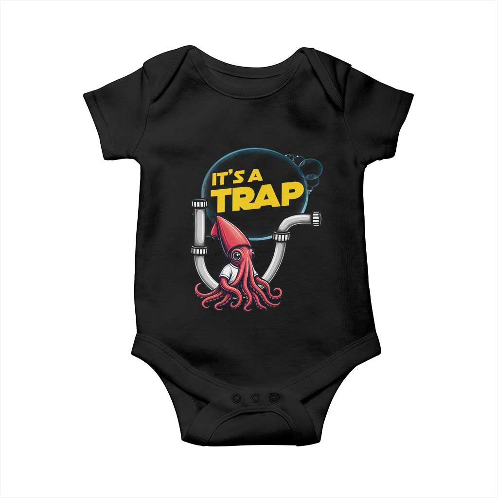 Funny Plumbing Plumber Baby Onesie It Is A Trap TS14 Black Print Your Wear