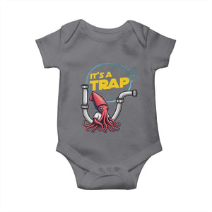 Funny Plumbing Plumber Baby Onesie It Is A Trap TS14 Charcoal Print Your Wear
