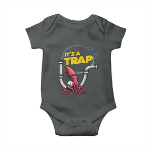 Funny Plumbing Plumber Baby Onesie It Is A Trap TS14 Dark Heather Print Your Wear