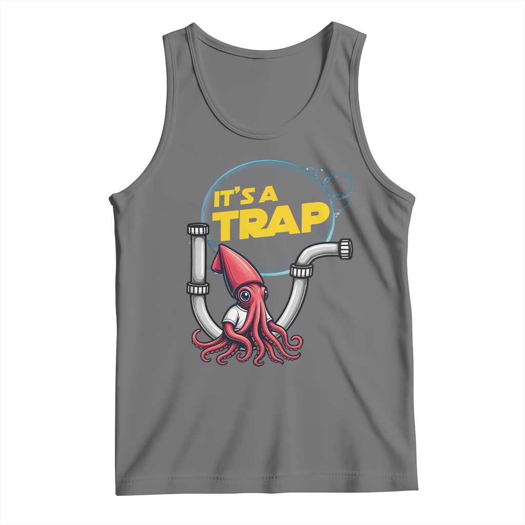 Funny Plumbing Plumber Tank Top It Is A Trap TS14 Black Heather Print Your Wear