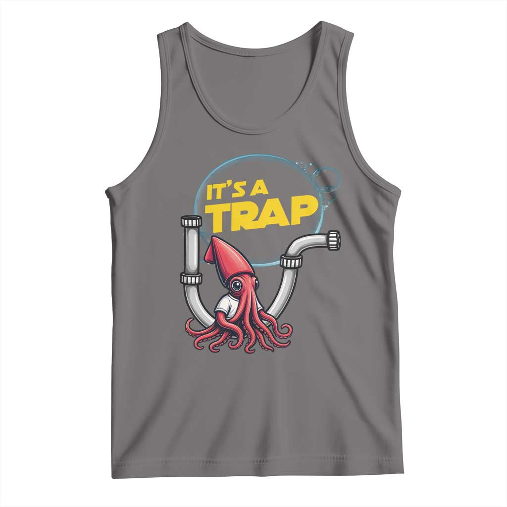 Funny Plumbing Plumber Tank Top It Is A Trap TS14 Deep Heather Print Your Wear