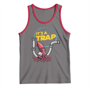 Funny Plumbing Plumber Tank Top It Is A Trap TS14 Deep Heather Red Print Your Wear