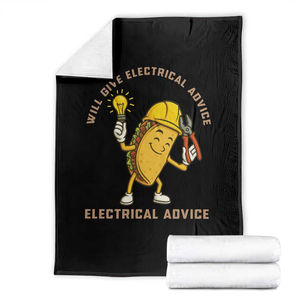 Funny Electrician Throw Blanket This Electrician Will Work For Tacos TS14 Black Print Your Wear