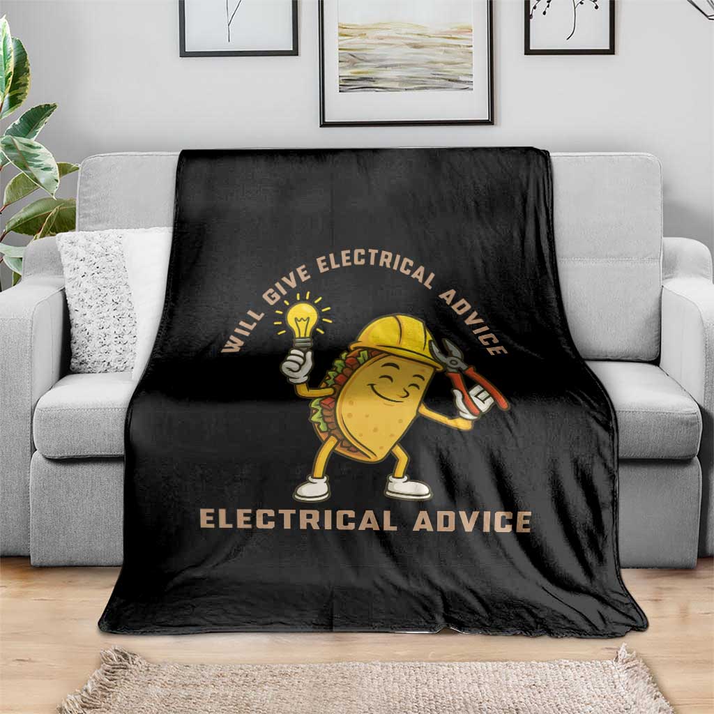 Funny Electrician Throw Blanket This Electrician Will Work For Tacos TS14 Print Your Wear