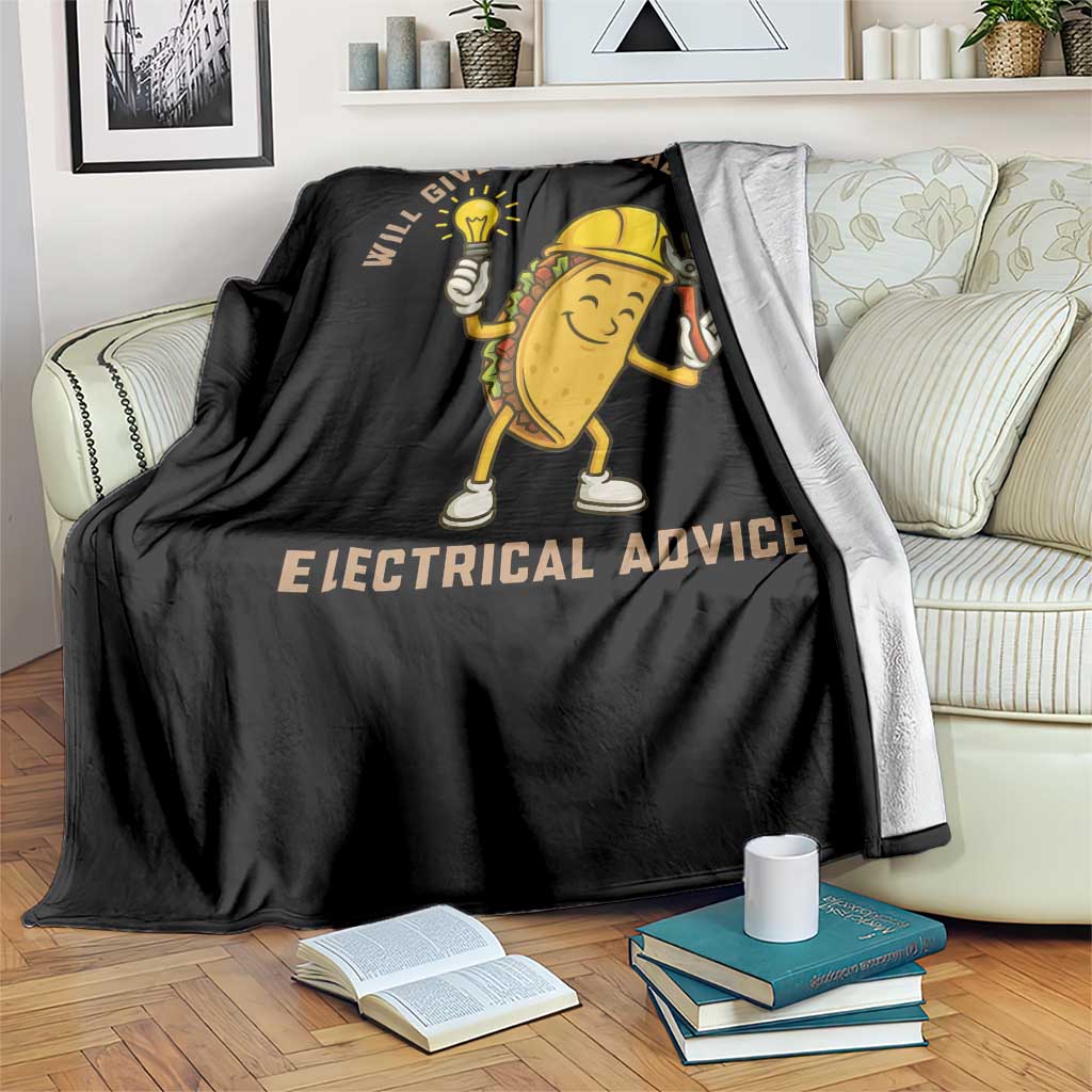 Funny Electrician Throw Blanket This Electrician Will Work For Tacos TS14 Print Your Wear