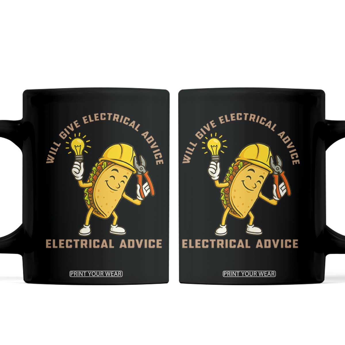 Funny Electrician Coffee Mug This Electrician Will Work For Tacos TS14 Black Print Your Wear