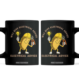 Funny Electrician Coffee Mug This Electrician Will Work For Tacos TS14 Black Print Your Wear