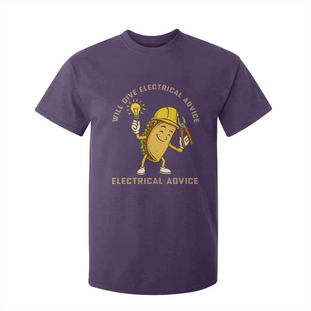 Funny Electrician T Shirt For Kid This Electrician Will Work For Tacos TS14 Purple Print Your Wear