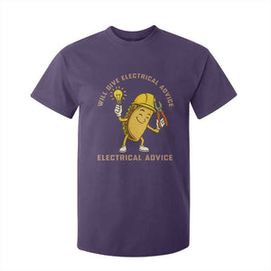 Funny Electrician T Shirt For Kid This Electrician Will Work For Tacos TS14 Purple Print Your Wear