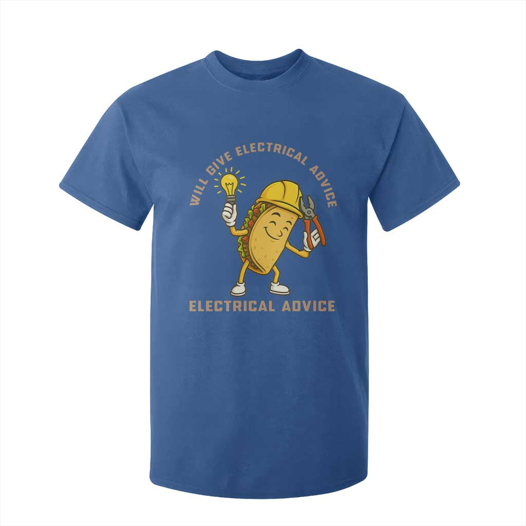 Funny Electrician T Shirt For Kid This Electrician Will Work For Tacos TS14 Royal Blue Print Your Wear