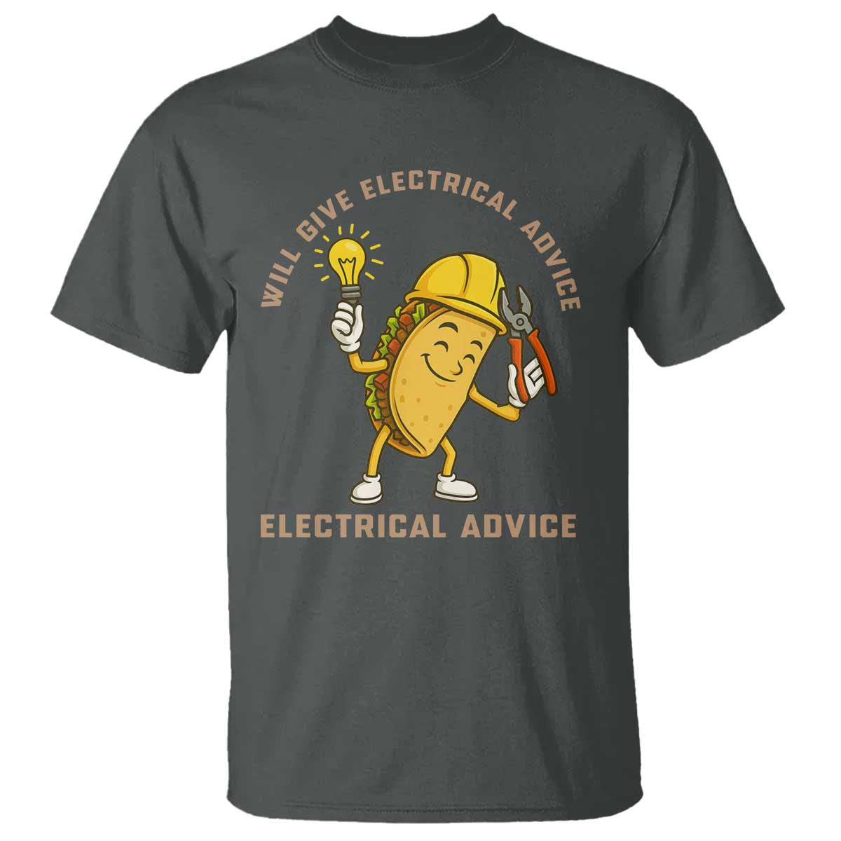 Funny Electrician T Shirt This Electrician Will Work For Tacos TS14 Dark Heather Print Your Wear