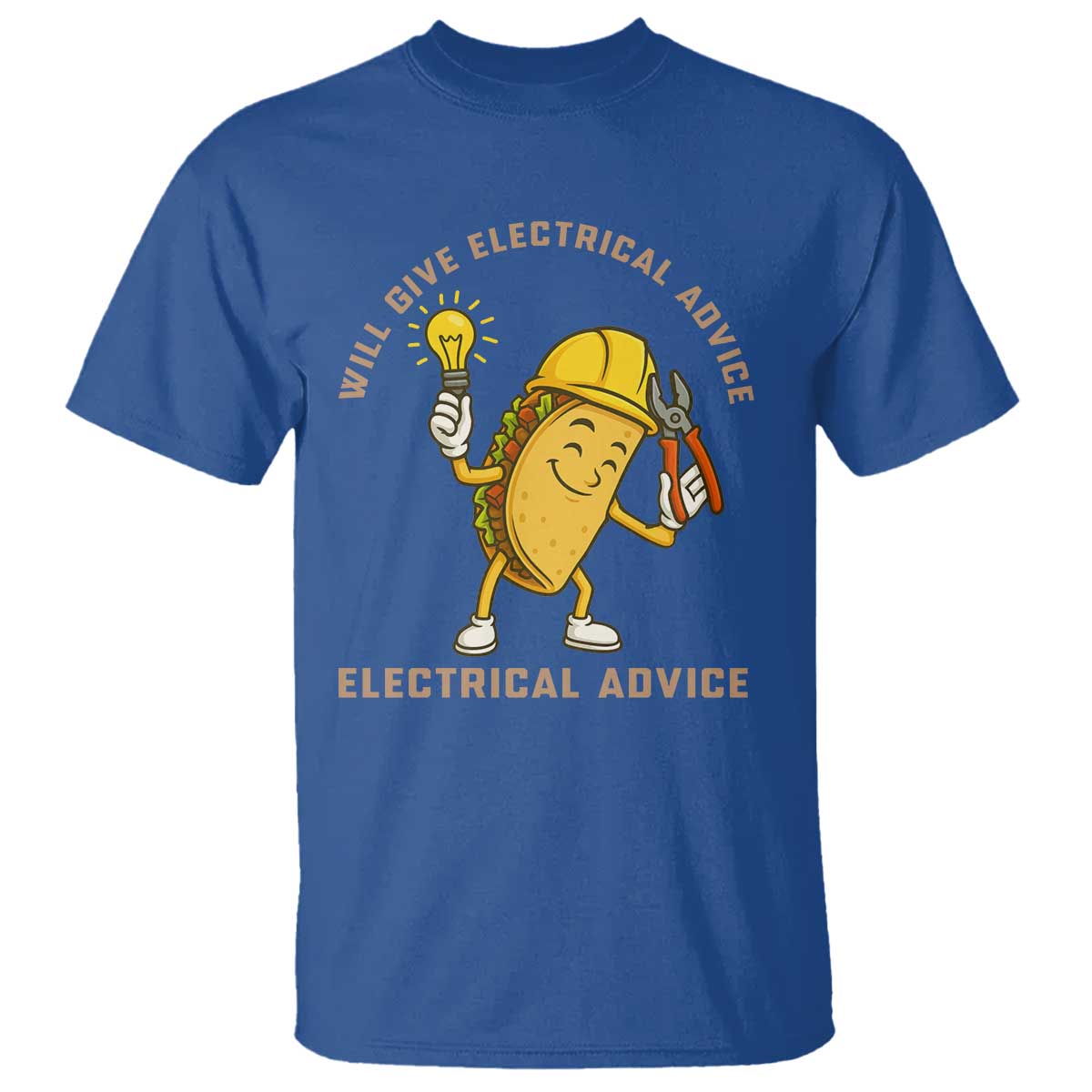 Funny Electrician T Shirt This Electrician Will Work For Tacos TS14 Royal Blue Print Your Wear