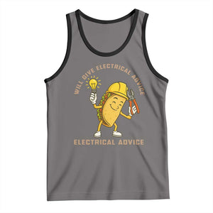 Funny Electrician Tank Top This Electrician Will Work For Tacos TS14 Deep Heather Black Print Your Wear