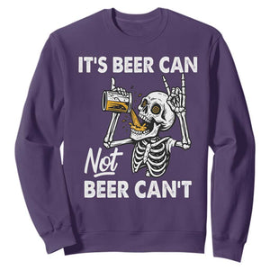 Funny Skeleton Beer Sweatshirt It Is Beer Can Not Beer Can Not TS14 Purple Print Your Wear