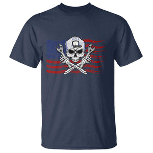 Skeleton Mechanic T Shirt American Flag Patriotic Car Repair TS14 Navy Print Your Wear
