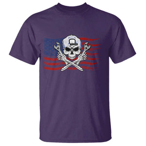 Skeleton Mechanic T Shirt American Flag Patriotic Car Repair TS14 Purple Print Your Wear