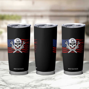 Skeleton Mechanic Tumbler Cup American Flag Patriotic Car Repair TS14 Print Your Wear