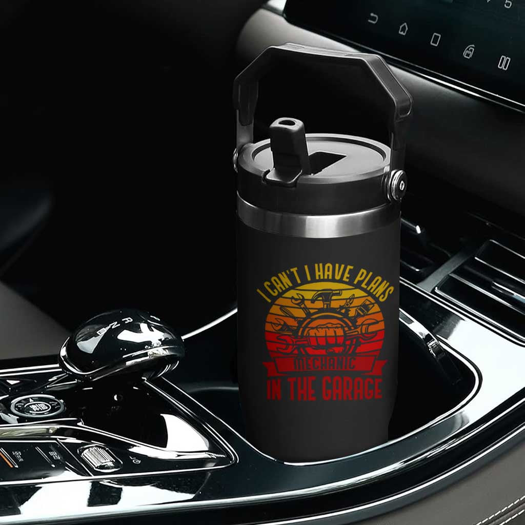 Funny Car Mechanic Flip Straw Tumbler I Cant I Have Plans In The Garage TS14 Print Your Wear