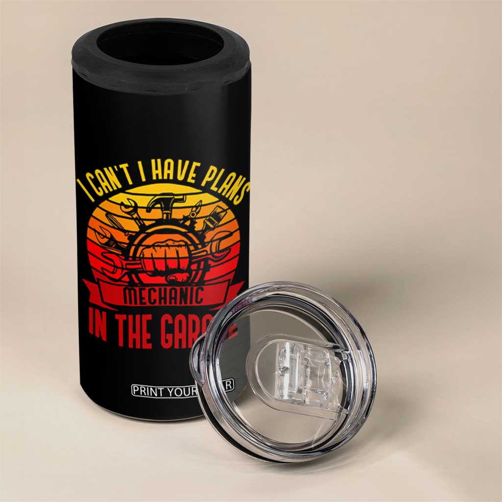 Funny Car Mechanic 4 in 1 Can Cooler Tumbler I Cant I Have Plans In The Garage TS14 Print Your Wear