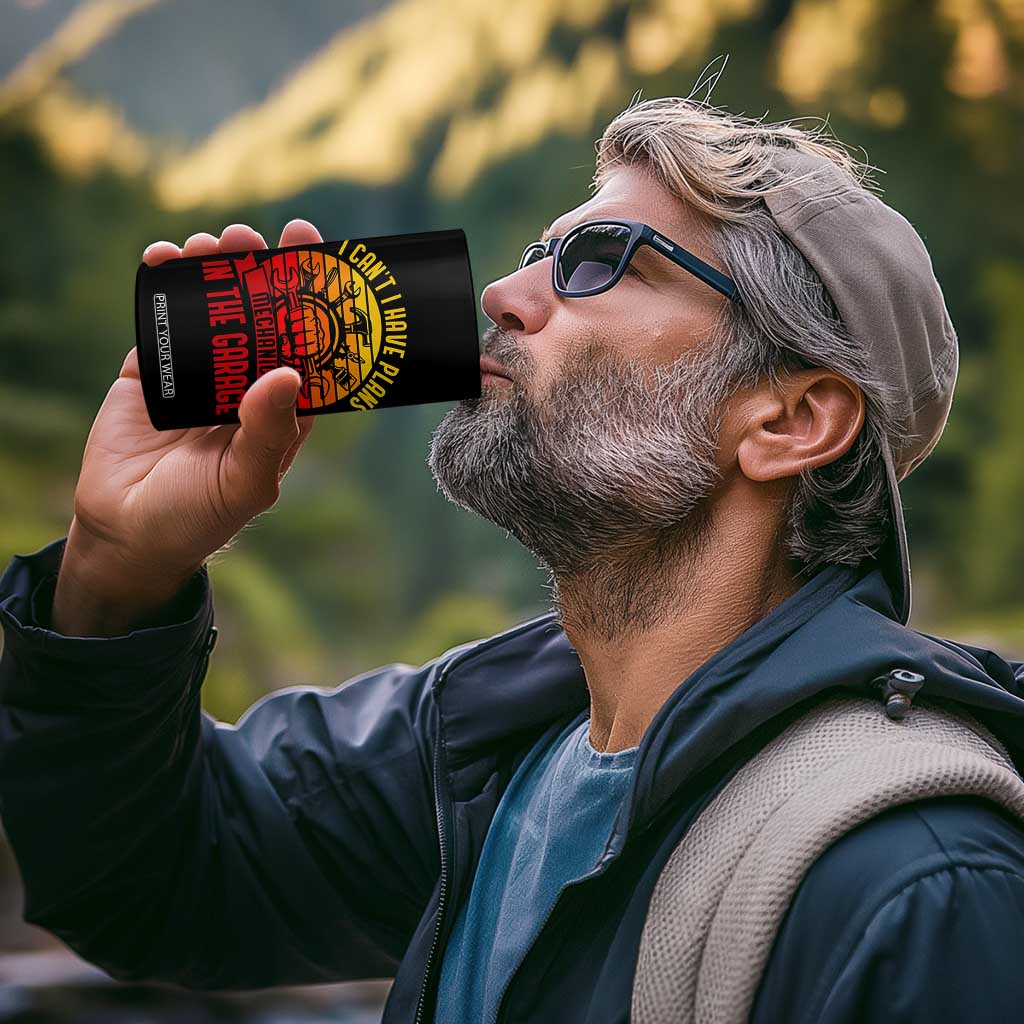 Funny Car Mechanic 4 in 1 Can Cooler Tumbler I Cant I Have Plans In The Garage TS14 Print Your Wear