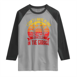 Funny Car Mechanic Raglan Shirt I Cant I Have Plans In The Garage TS14 Sport Gray Black Print Your Wear